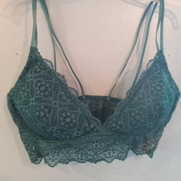 XL Auden Lace Lightly Lined Bralette Bra Women's XLarge Emerald Green - Picture 1 of 6
